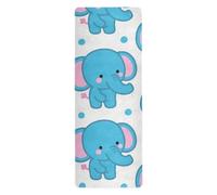 Tapis de yoga fin motif éléphant bleu mignon pour la maison, la salle de sport, imprimé, antidérapant, serviette de yoga chaude avec sac pour transporter tapete para ejercicio 180,3 x 66 cm