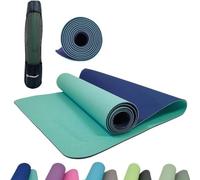 Tapis de yoga - FITNESS - SCHILDKRÖT - 180 x 61 cm - 4 mm - Sac inclus - Vert / Bleu