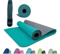 Tapis de yoga - FITNESS - SCHILDKRÖT - 183 x 61 cm - 4 mm - Sac inclus - Bleu / Gris