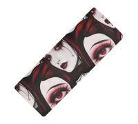 Tapis de yoga gothique rouge noir Halloween Beauté Demon imprimé voyage compact léger épais 1 mm pour femme antidérapant avec sac de yoga 180,3 x 66 cm
