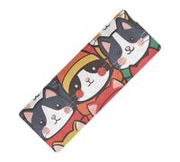 Tapis de yoga imprimé chat d'hiver Merry Christmas pour la maison, caoutchouc naturel antidérapant, avec sac de transport pour tapis de yoga, tapete para ejercicio 180,3 x 66 cm
