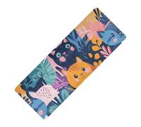 Tapis de yoga imprimé famille de chats colorés pour entraînement à la maison épais 1 mm pour homme antidérapant, avec sac de transport de tapis de yoga, tapete para ejercicio 180,3 x 66 cm