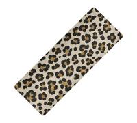 Tapis de yoga imprimé léopard à paillettes beige épais 1 mm pour exercice antidérapant, avec sacs tapete para ejercicio 180,3 x 66 cm