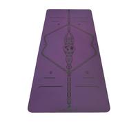 Tapis de yoga imprimé Liforme - Sac de yoga gratuit inclus - Système d'alignement breveté, adhérence de type guerrier, antidérapant, résistant à la transpiration, long, large (Mother Earth)