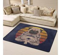 Tapis de yoga motif carlin pour décoration de salon, chambre à coucher, salon - Tapis d'intérieur doux lavable pour chambre à coucher, salon - 160 x 121 cm