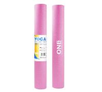 One Fitness Tapis de yoga YM01 173,5 x 61 cm Épaisseur 3 mm Antidérapant PVC Rose