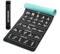 Tapis de yoga OUTDOUSE-70 postures de yoga imprimées, matériau TPE antidérapant, pour la gymnastique, le Pilates, la maison, tapis de fitness pour hommes et femmes, vert et noir, 181x63x0,6cm