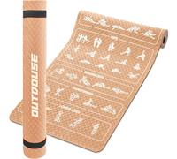 Tapis de yoga OUTDOUSE-70 postures de yoga imprimées, matériau TPE antidérapant, pour la gymnastique, le Pilates, la maison, tapis de fitness pour hommes et femmes, kaki et noir, 181x63x0,6cm
