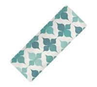 Tapis de yoga plat à motif géométrique quadrilobe vert imprimé en vrac pour homme, caoutchouc naturel antidérapant, avec sac de transport tapete para ejercicio 180,3 x 66 cm