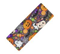 Tapis de yoga pliable imprimé chat sorcière Halloween épais 1 mm pour femme antidérapant avec sac de yoga tapete para ejercicio 180,3 x 66 cm