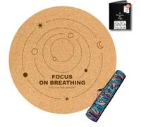 Tapis de Yoga Rond - Liège Naturel Écologique - 68 cm, 5 mm Épais - Antidérapant, Absorbant - Pour Yoga, Pilates, Méditation (Étoiles)