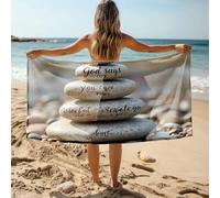 Tapis de yoga Serviette de bain Message de Dieu sur les pierres : surmonter l'adversité Serviette de bain Ensemble de serviettes de bain