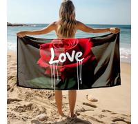 Tapis de yoga Serviette Love In Bloom: A Red Rose'S Melting Heart Serviette de bain Serviettes de bain Ensemble de serviettes