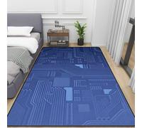 Tapis De Zone 3D Circuit Imprimé À Puce De Science-Fiction Impression Grand Tapis Flanelle Antidérapant Lavable Paillasson Jardin d'enfants Rampant Salon Chambre Intérieur Extérieur 140-620026243024