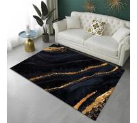 Tapis De Zone, 3D Printing Texture Dorée en Marbre Noir Imprimé Tapis Antidérapant Tapis Carré Ménage Tapis De Sol De Canapé Antidérapant 180 X 280 Cm -5S2Z7K8U0F1P7