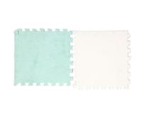 Tapis de Zone de Carreaux de Mousse, Bloc de Couleur en Mousse Découpable 10 Pièces Tapis de Carreaux Moelleux Tapis de Jeu en Peluche pour le Salon (Vert Menthe Blanc)