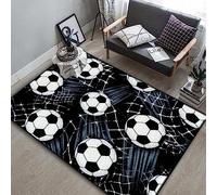 Tapis De Zone, Tapis 3D Foot Noir Et Blanc Imprimé Décor À La Maison Antidérapant Doux, Tapis pour Chambre d'enfant - Polyester Doux Au Toucher Facile À Nettoyer 60 X 120 Cm -5E9R-O1S