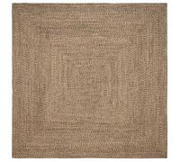 Tapis de zone - VIDAXL - Carré 300x300 cm - Jute - Naturel & noir - Lavable en machine