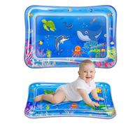 Tapis d'eau Bébé - Tapis Sensoriel Gonflable pour Bébé de 3 à 12 Mois, Tapis d'Eveil Aqua, Jouet Bébé Tummy Time, Tapis de Jeu Aqua Rempli d'eau (Powder Blue, 66 X 46)