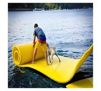 Tapis d'eau flottant pour chien, extra large, supporte 70-400 kg, haute visibilité bleu et orange, idéal pour lacs, bateau et plage