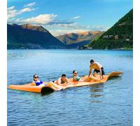 Tapis d'eau Flottant pour Piscine Tapis Enroulable À 3 Couches pour Radeau d'eau Durable pour Parcs Aquatiques, Piscines, Lacs,Orange,3.5mX1.8mX3.3cm