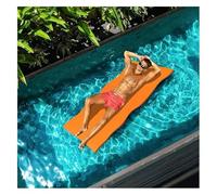 Tapis d'eau flottant, tapis d'eau flottant, flotteur de piscine enroulable, île à 3 couches pour les activités de plage et d'océan (orange, 1,8 x 1,5 x 3,3 cm)
