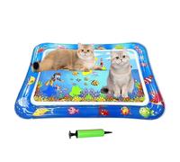 Tapis d'eau gonflable pour chat - 65 x 47 cm | Coussin griffoir imperméable avec texture sensorielle pour intérieur et extérieur, tapis d'été amusant pour chatons, voyage, sol, canapé, balcon