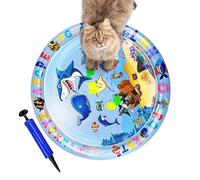 Tapis d'eau sensoriel rond, tapis de jeu pour activités aquatiques, 30 x 30 x 2 cm, en PVC épais incassable, jouet d'enrichissement interactif pour , bébés, été, intérieur et extérieur