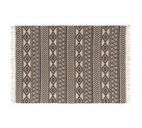 Tapis Déco à Franges ""Manille"" 120x170cm Noir