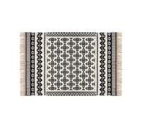 Atmosphera – Tapis déco à franges Pailo 120x170 cm Noir et Blanc
