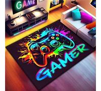 Tapis Deco Chambre Ado Gamer 3D Tapis Sol Gaming Chambre Garcon Enfant Tapis De Salon Moderne Antidérapant Néon Coloré Graffiti Anime Console De Jeu Flanelle Doux Sofa Carpets (Graffiti,50x80cm)