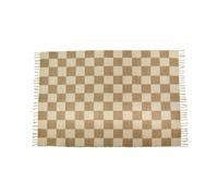 Tapis déco damier à franges en coton et jute 140x200cm