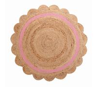 Tapis Déco Enfant Rond ""rosaly"" 90cm Beige