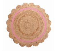 Tapis Déco Enfant Rond ""rosaly"" 90cm Beige