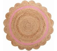 Tapis Déco Enfant Rond "Rosaly" 90cm Beige Beige G