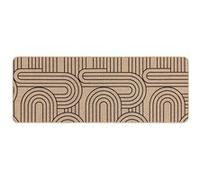Tapis Déco Imprimé "Modul" 45x120cm Naturel & Noir Marron G