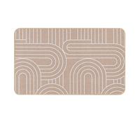 Tapis Déco Imprimé "Modul" 45x75cm Naturel & Blanc