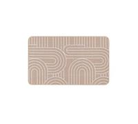 Tapis Déco Imprimé "Modul" 45x75cm Naturel & Blanc