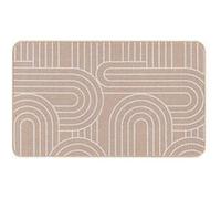 Tapis Déco Imprimé "Modul" 45x75cm Naturel & Blanc