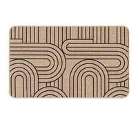 Tapis Déco Imprimé "Modul" 45x75cm Naturel & Noir