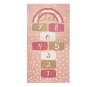 Tapis Déco pour Enfant - PARIS PRIX - Marelle - Rose - Rectangle - 150 cm