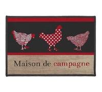 tapis deco rectangle 40 x 60 cm imprime maison de campagne Douceur d'Intérieur Imprimé G