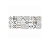 Tapis deco rectangle 45 x 120 cm mousse imprimee salou Naturel Douceur d'Intérieur Beige