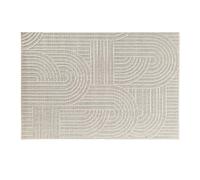 Douceur d'Intérieur – Tapis rectangle Ezio – Tissé plat, relief géométrique – 160 x 230 cm – Naturel