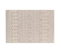 Douceur d'Intérieur Tapis rectangle Valam tissé plat relief 120 x 170 cm naturel