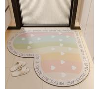 Tapis Décoratif antidéparant | Tapis de Sol Décoratif et Doux en Terre de diatomée | Séchage Rapide | Anti Odeur | Fort Pouvoir Absorbant |(D,90x90cm)