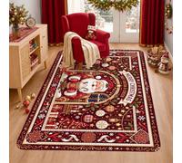 Tapis décoratif avec citation de Noël Motif Père Noël 0,9 x 1,5 m