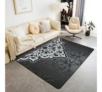 Tapis Décoratif Bohème Damassé,Vintage Floral Tapis Intérieur et Extérieur,Sépia Gradient Decoration Tapis D'Appoint,pour Chambre,Salon,Vintage Luxe Tapis Salon 100x150,Tapis Floral À Thème Baroque