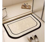 Tapis Décoratif Diatomite | Tapis de Bain antidéparant et Doux en Terre de diatomée | Séchage Rapide | Anti Odeur | Fort Pouvoir Absorbant |(Half Circle,80x100cm)