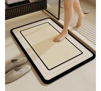 Tapis Décoratif Diatomite, Tapis de Bain Antidérapant, Tapis de Porte d'entrée Interieur Design Cuisine de Douche Absorbant l'eau(A,40x60cm)